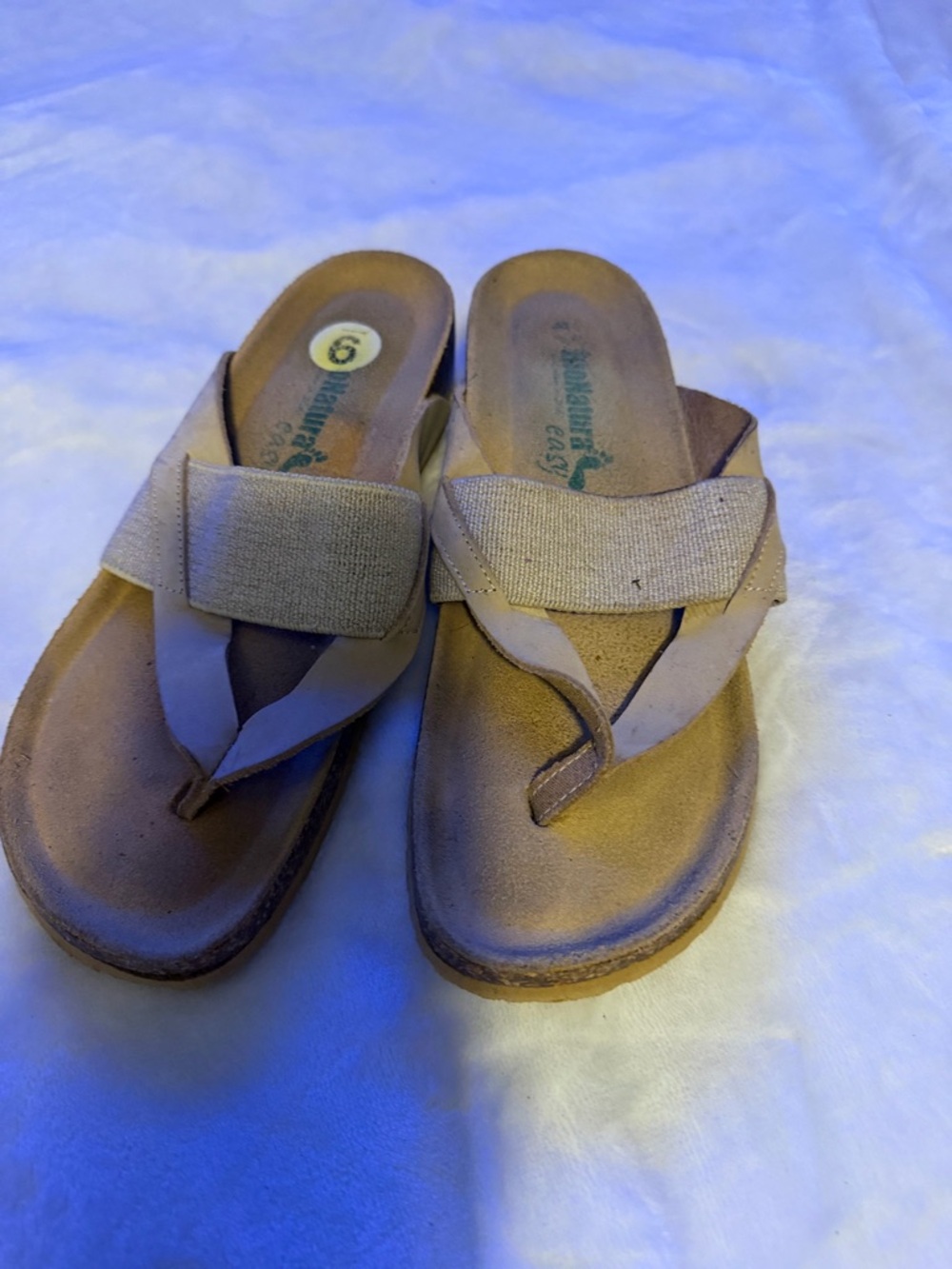 Comfort Slip-On Thong Sandals in Beige - Women